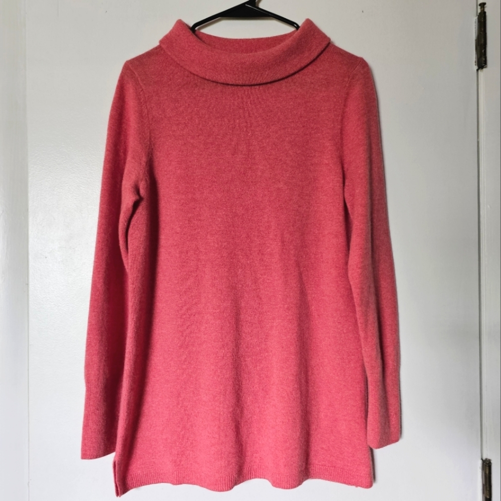 Talbots Coral Pink Cowl Neck Sweater